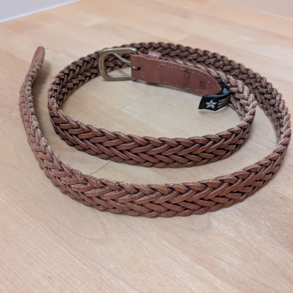 Brighton Braided Leather Belt Vintage